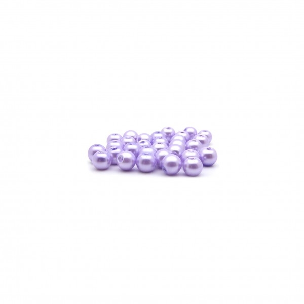 Perles verre nacré 6mm mauve par 40 - Photo n°1