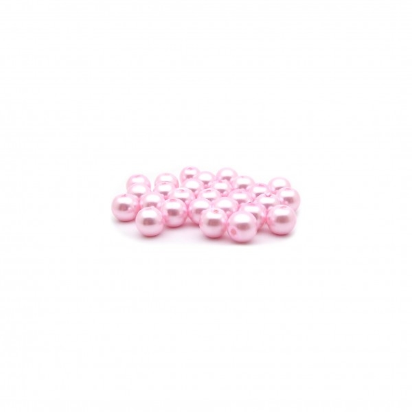 Perles verre nacré 6mm rose par 40 - Photo n°1