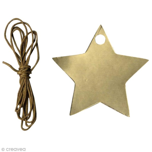 Etiquette cadeaux étoile Or - 6 x 6 cm - 12 pcs - Photo n°1