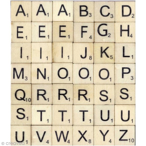 Lettres en Bois Scrabble INTVN Alphabet Scrabble Tuiles Bois Lettres et chiffres Noirs Artisanat Accessoire pour enfants 200 Pièces 