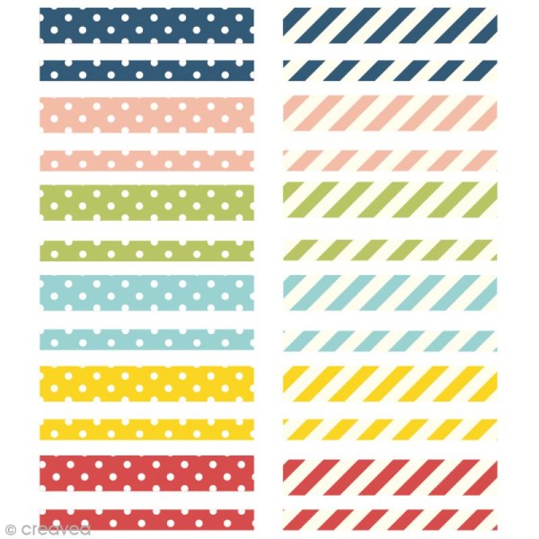 Autocollants washi tape Simple Stories - SNAP life documented - Pois, rayures - 288 pcs - Photo n°2