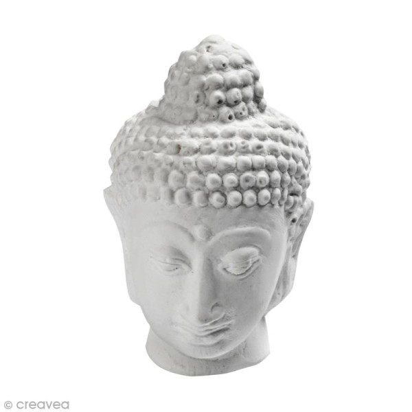 Petite tête Bouddha en plâtre - Collection Bouddha Hindi - Photo n°1