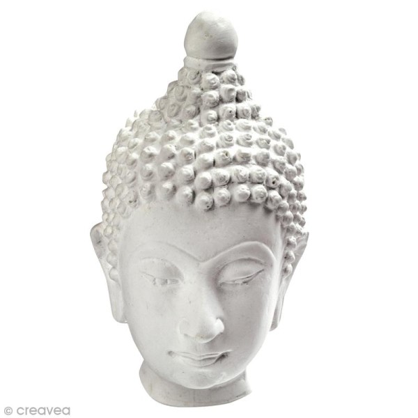 Grande tête Bouddha en plâtre - Collection Bouddha Hindi - Photo n°1