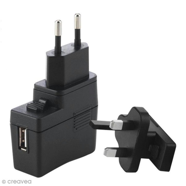 Adaptateur secteur et USB pour lampe led Foldi - Compatible UK et Europe - Photo n°2