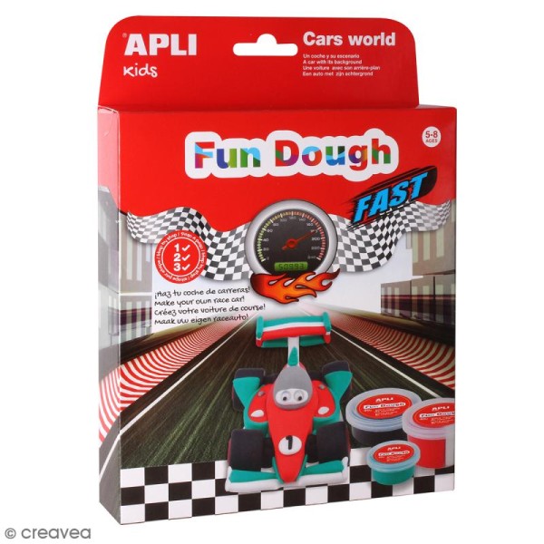Kit pâte à modeler Apli fun dough - Voiture de course - Dès 5 ans - Photo n°1