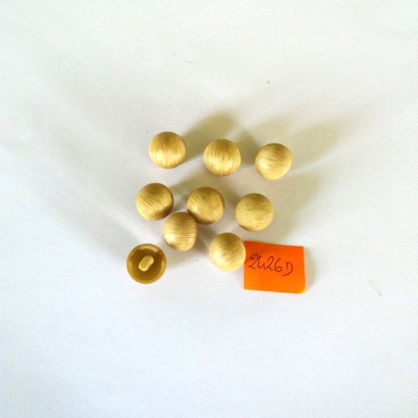 9 Boutons résine beige foncé - 13mm – 2426D - Photo n°1
