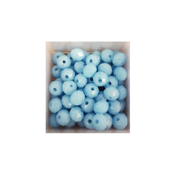 Perles à facettes bleues 6*4mm x60 - Photo n°1