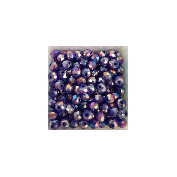 Perles à facettes bleues 4*3mm x50 - Photo n°1