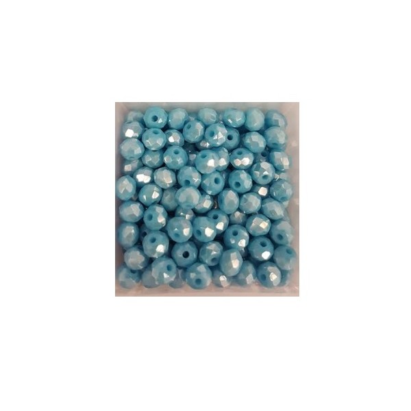 Perles à facettes bleues 4*3mm x50 - Photo n°1