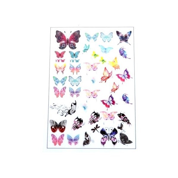 S110105884 PAX de 2 Planches imprimées Papillons pour bijoux résine - Photo n°1