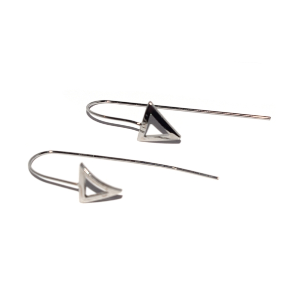 Boucles d'oreilles harpon triangle vide métal argenté x2 - Photo n°1