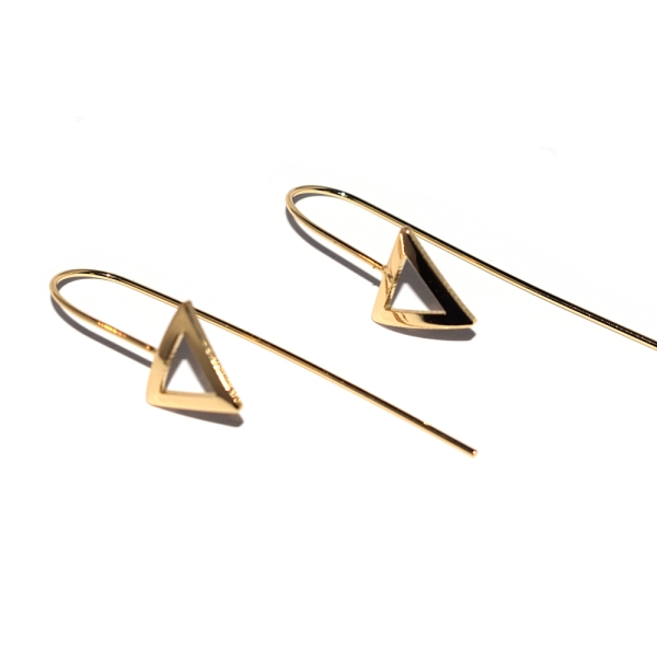 Boucles d'oreilles harpon triangle vide métal doré x2 - Photo n°1