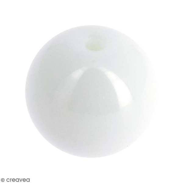 Perle en verre Blanc nacré - 10 mm - Photo n°1