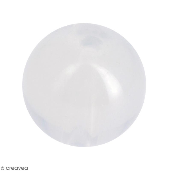 Perle en verre Blanc opaline - 10 mm - Photo n°1