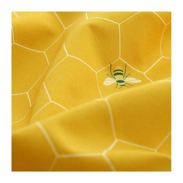 Tissu popeline Oeko tex imprimé hexagones et abeilles moutarde Katia Fabrics x1m - Photo n°2