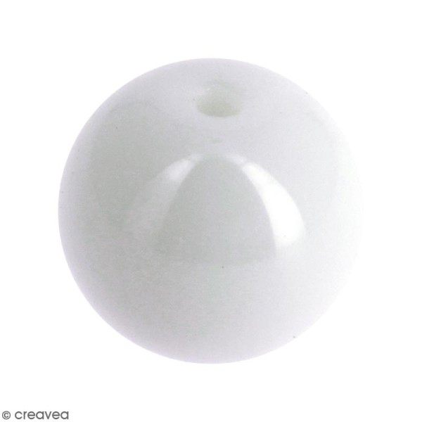 Perle en verre Blanc opaque - 10 mm - Photo n°1
