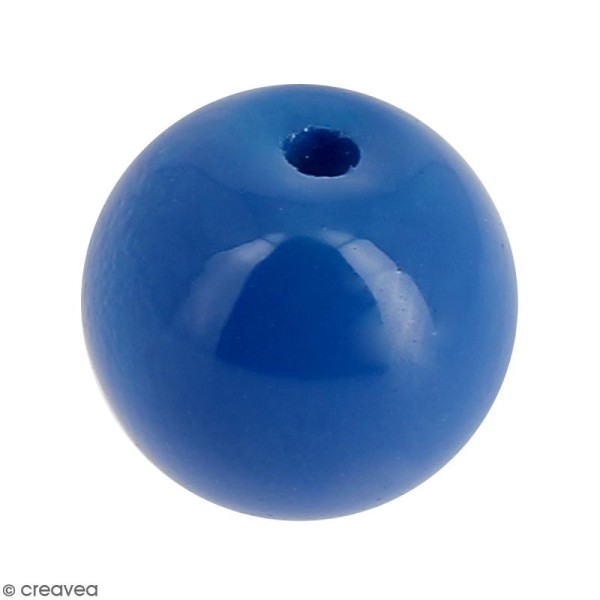 Perle en verre Bleu - 10 mm - Photo n°1