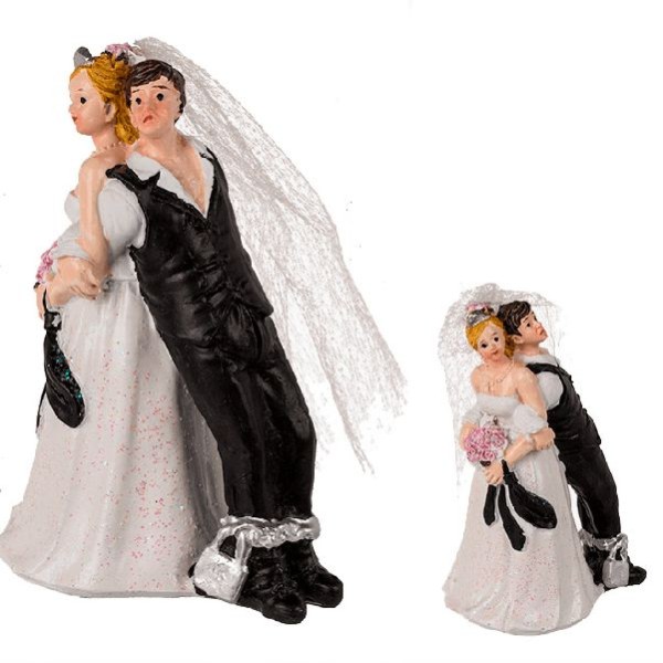 Figurine couple mariage pieds menottés - 11 cm - Photo n°1