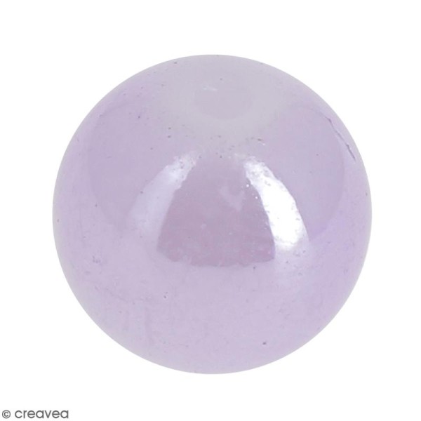 Perle en verre Mauve irisé - 10 mm - Photo n°1