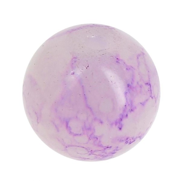 Perle en verre Mauve marbré - 10 mm - Photo n°1