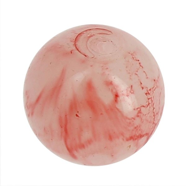 Perle en verre Rouge marbré - 10 mm - Photo n°1