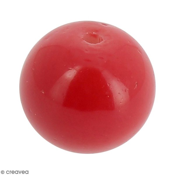 Perle en verre Rouge clair - 10 mm - Photo n°1
