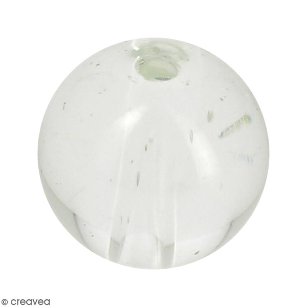 Perle en verre Blanc transparent - 10 mm - Photo n°1