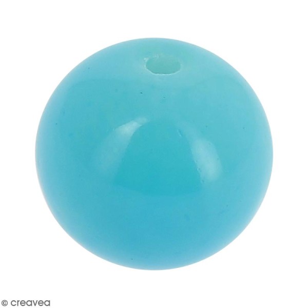 Perle en verre Bleu turquoise - 10 mm - Photo n°1