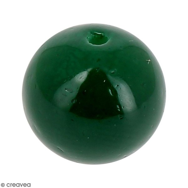 Perle en verre Vert foncé - 10 mm - Photo n°1
