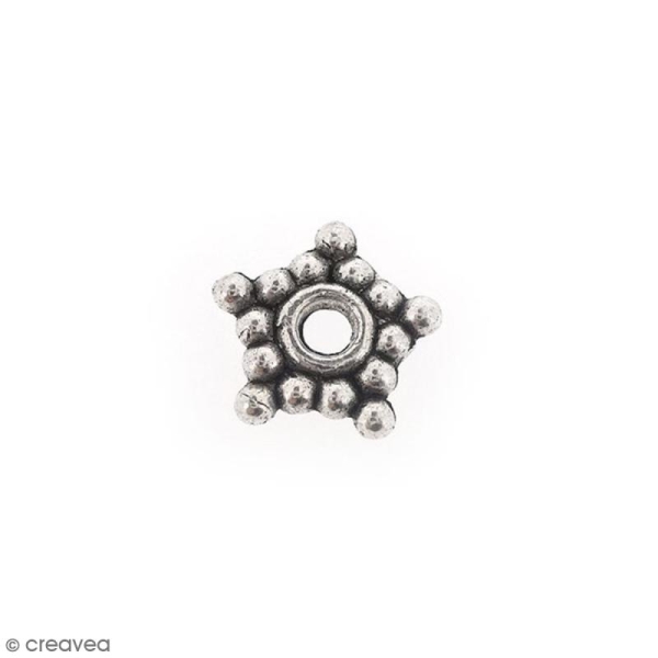 Perle Rondelle plate Grise argentée - 8 mm - 10 pcs - Photo n°1