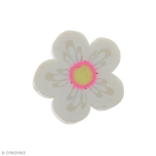 Perle Fleur en pâte polymère - 18 x 5 mm - Photo n°1