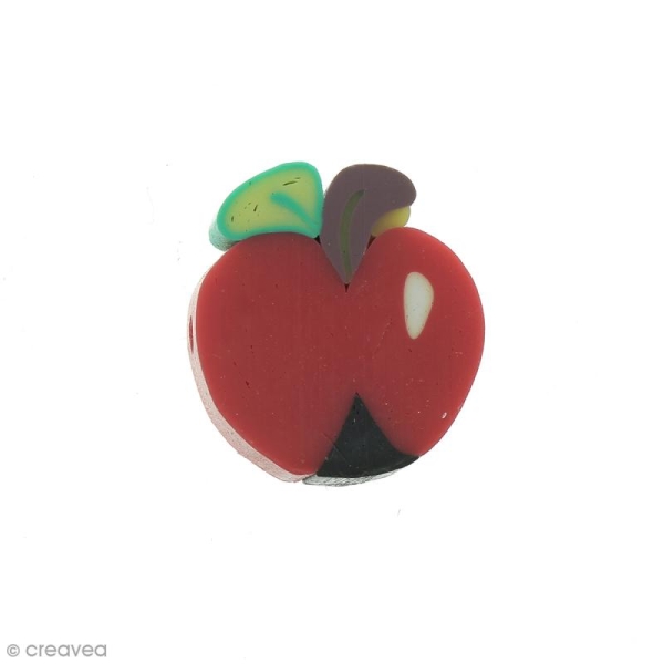 Perle Pomme en pâte polymère - 16 x 5 mm - Photo n°1