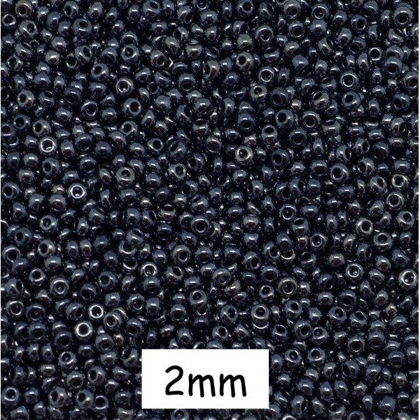 30g Perles De Rocaille 2mm Gris Hématite Environ 3640 Perles - Photo n°1
