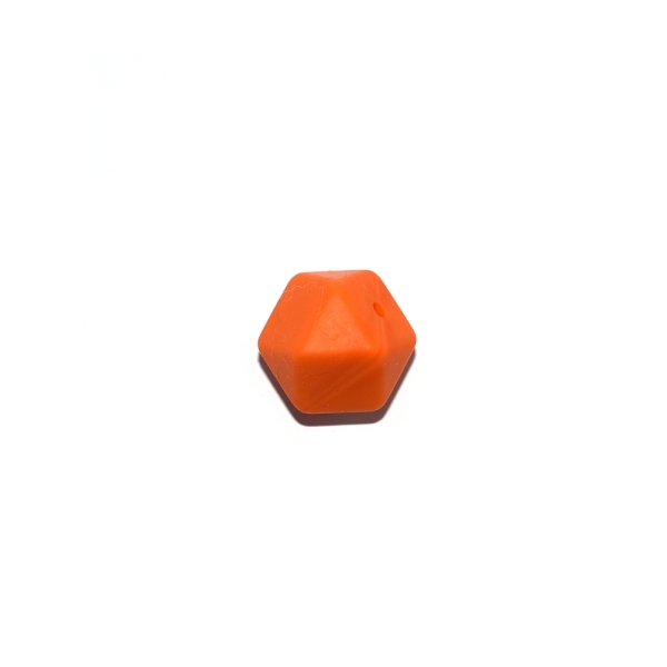 Perle hexagonale 17 mm en silicone orange - Photo n°1