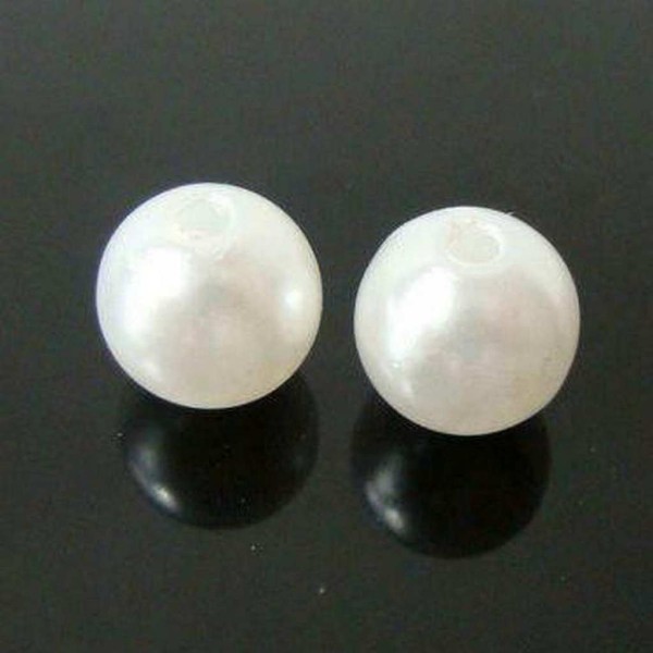 300 PERLES RONDES BLANCHES cristal  4 mm synthétiques EXTRA !! A522