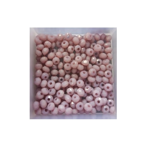 Perles à facettes roses 3*2mm x100 - Photo n°1