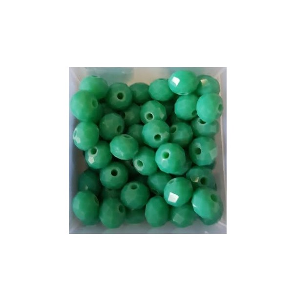 Perles à facettes vertes 6*4mm x30 - Photo n°1