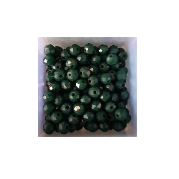 Perles à facettes vertes 4*3mm x50 - Photo n°1