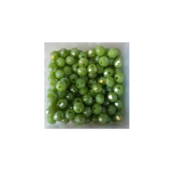 Perles à facettes vertes 4*3mm x50 - Photo n°1