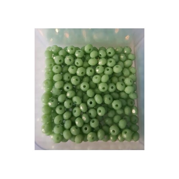 Perles à facettes vertes 3*2mm x100 - Photo n°1