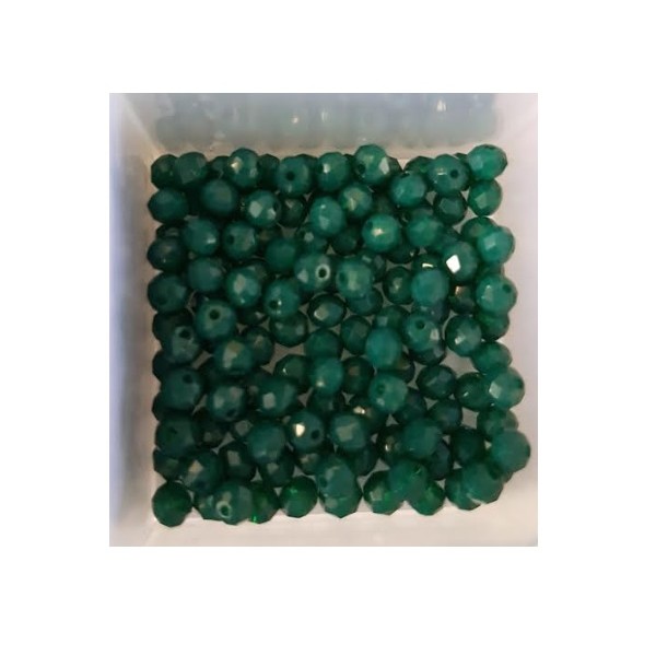 Perles à facettes vertes 3*2mm x100 - Photo n°1
