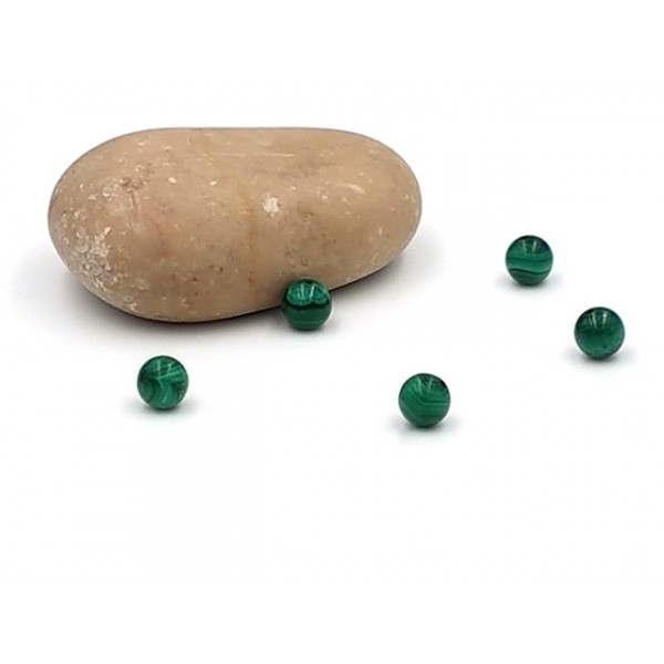 10 Perles Malachite Naturelles 6mm - Photo n°1