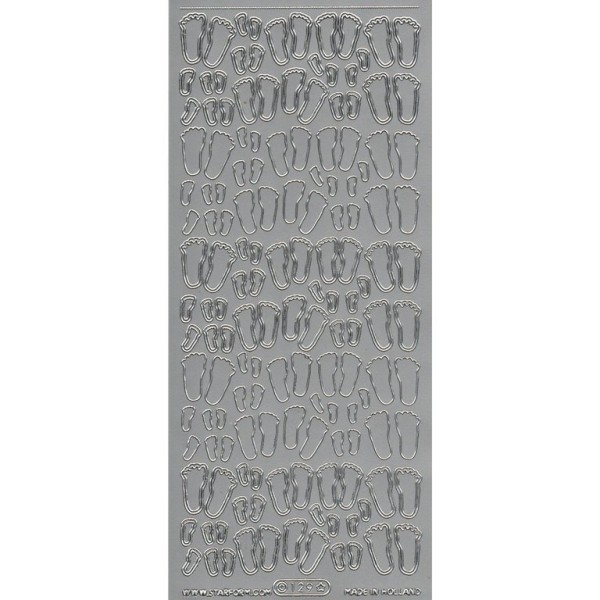 Starform Outline Stickers 129 Pieds de bébé Naissance Auto-collants Peel Offs Scrapbooking Carterie - Photo n°1