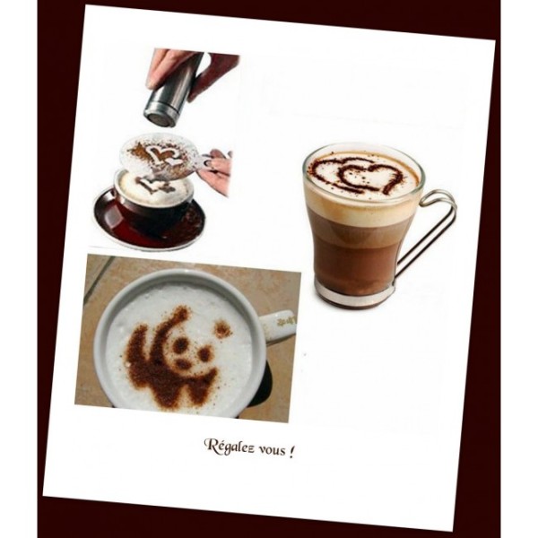 Pochoir déco à cappuccino et café smiley - Photo n°3