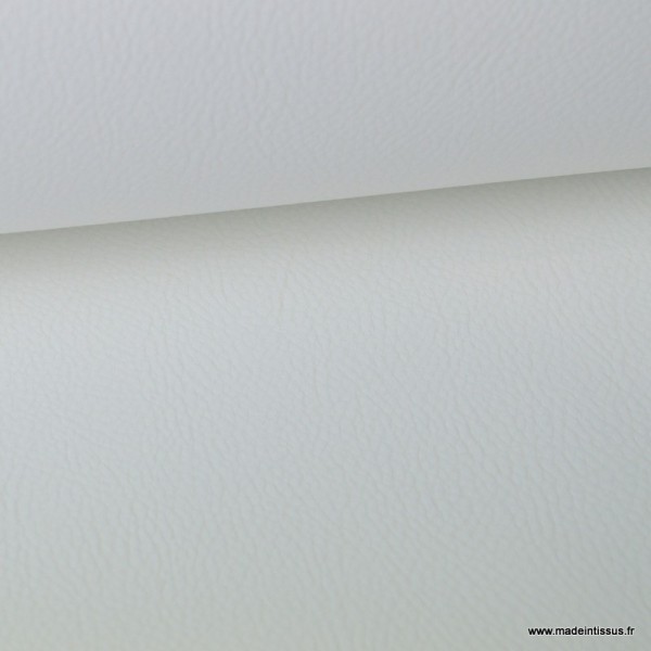 Tissu Simili cuir ameublement rigide Blanc - Photo n°1