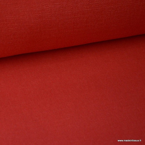 Tissu toile de coton demi natté gratté vintage rouge - Photo n°1