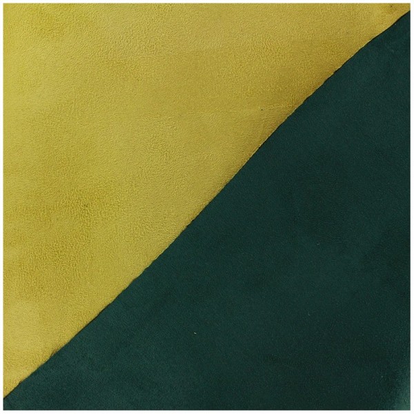 Suédine bicolore jaune curcuma et vert canard - Photo n°1