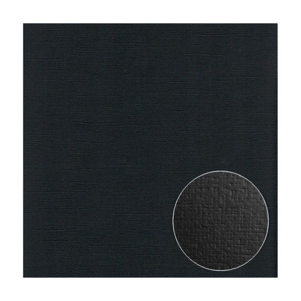 Lot de 2 Feuilles de Papier scrapbooking Structuré effet Lin, Noir, dim. 30,5 x 30,5 cm, 240g/m² - Photo n°1