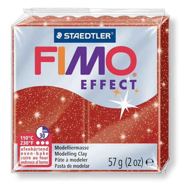 FIMO Effect Rouge Avec des Paillettes 57 octies, d'Artisanat, de la FIMO, un Four d'Argile, modelage - Photo n°1