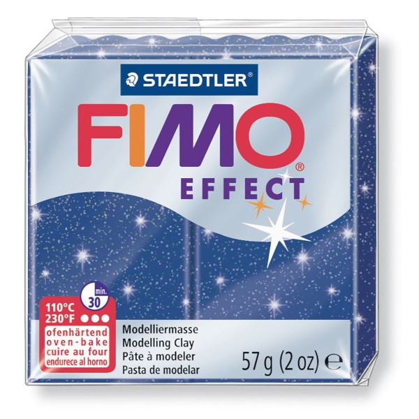 FIMO Effect Bleu Avec des Paillettes 57 octies, un Four d'Argile, modelage en Argile, l'Argile à la - Photo n°1